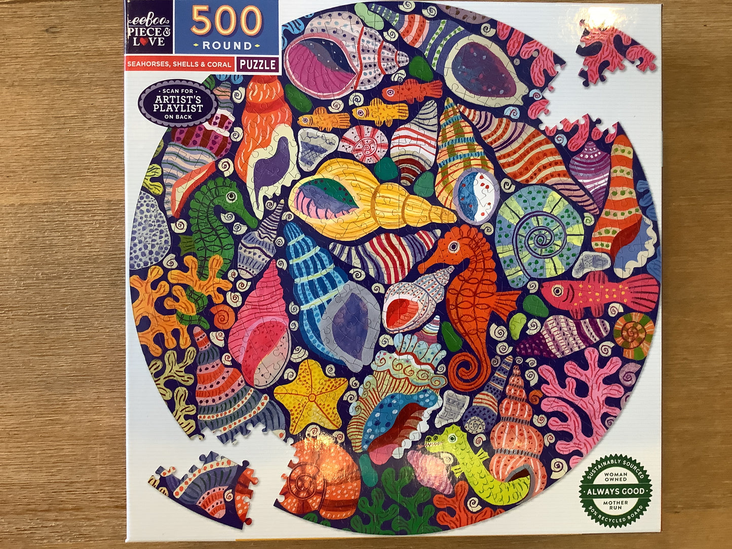 Seahorses, Shells & Coral 500pc Round