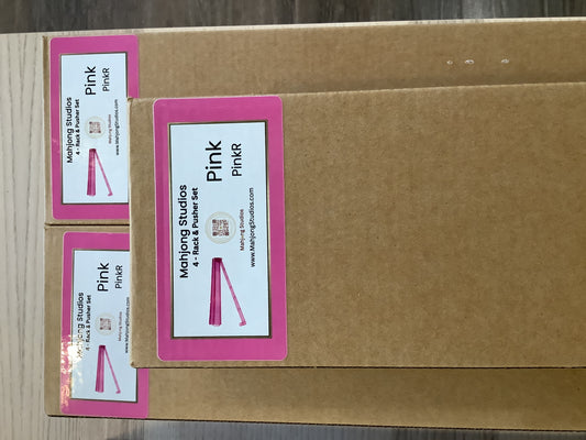 Pink Mahjong Rack and Pusher Set