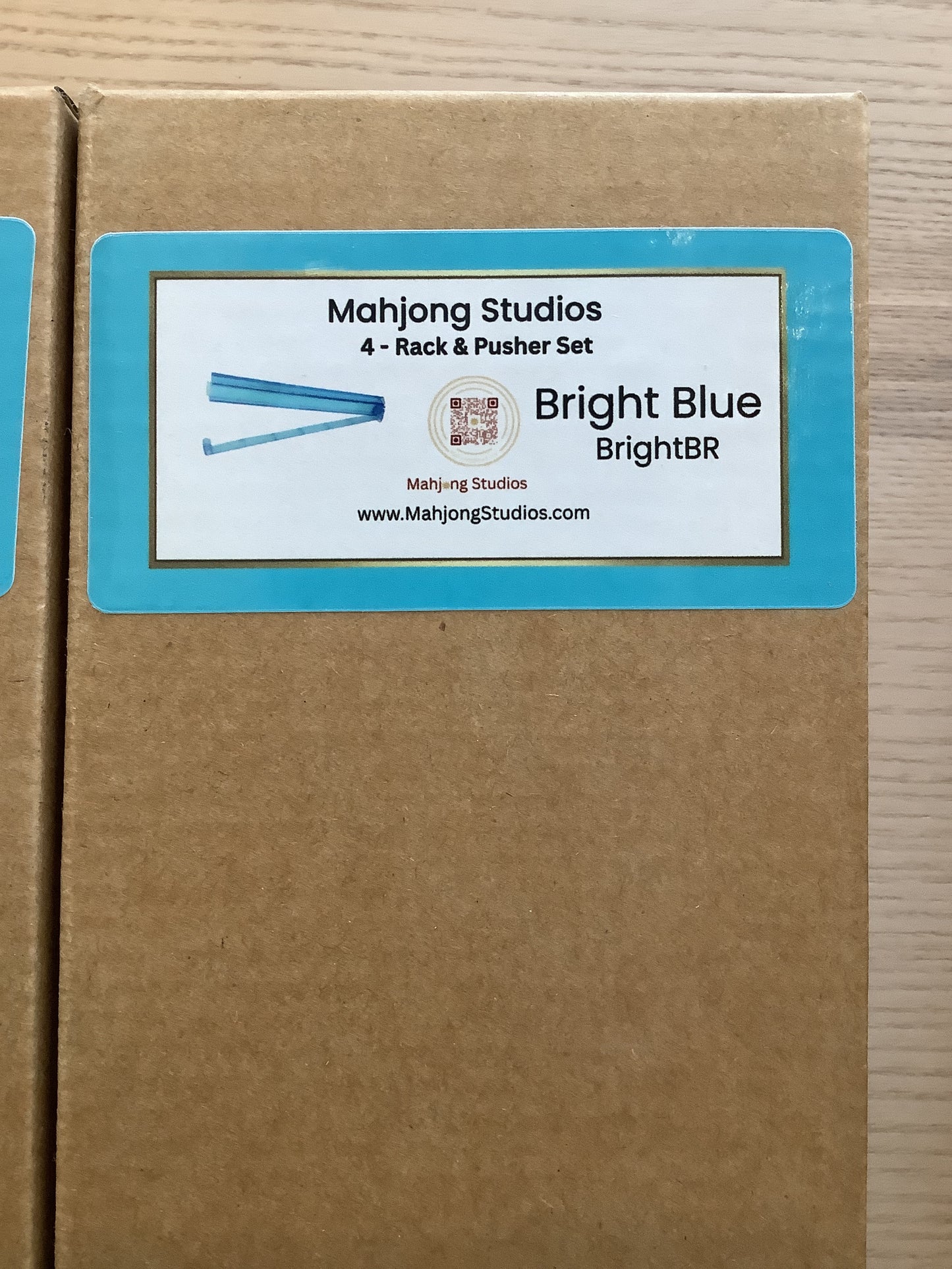 Bright Blue Mahjong Rack and Pusher Set